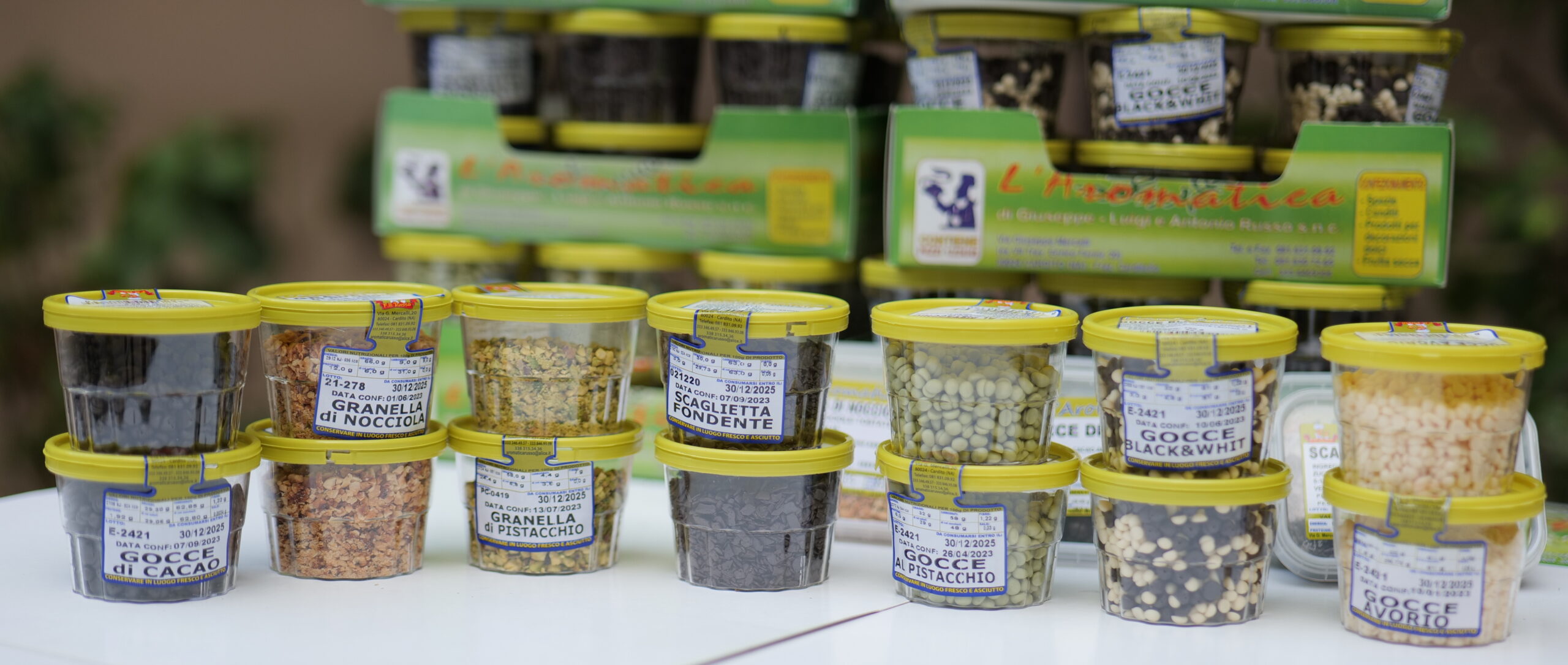 goccie di cioccolato granella di pistacchio 